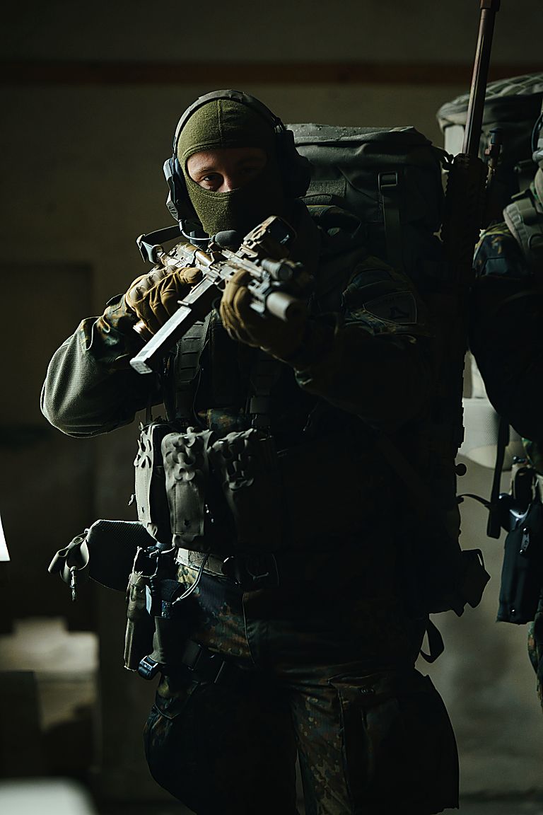 Tactical operator in full gear — Schöffel TEC